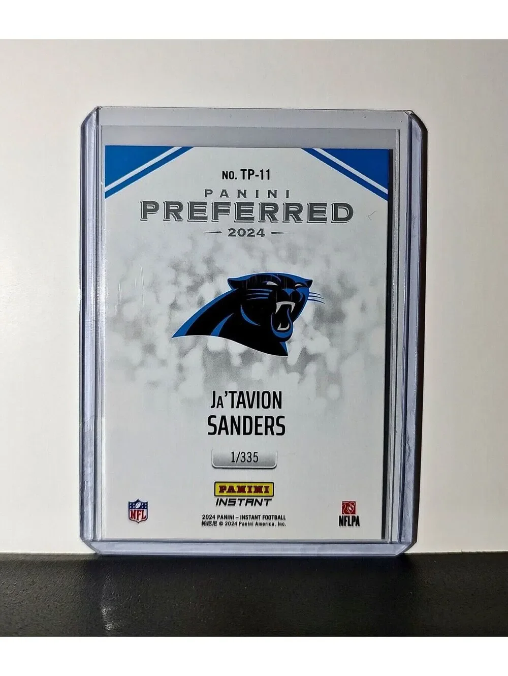 Ja'Tavion Sanders 2024 Panini Preferred NFL #11 Rookie Card Panthers 1/335